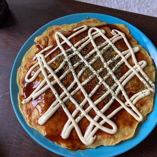 レタスときのこのお好み焼き